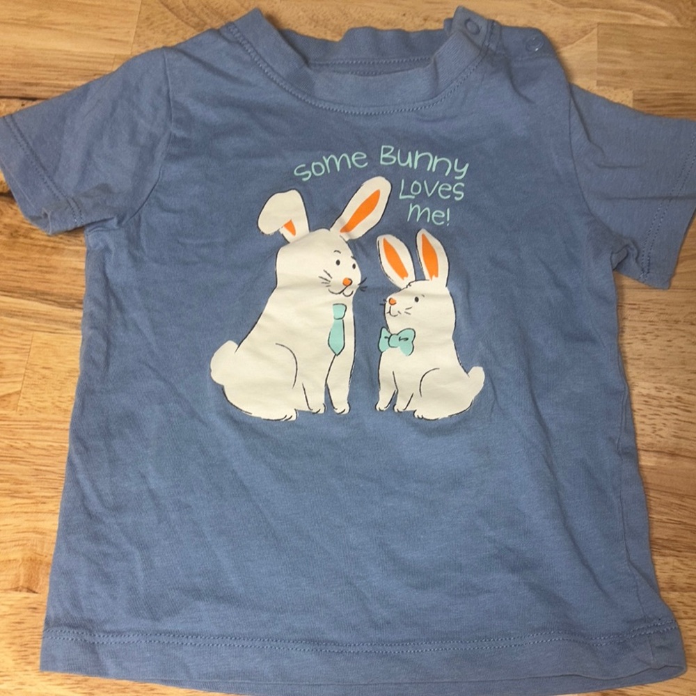 Blue Kids Bunny Shirt for Boys by Monkey Bars (18 Months)